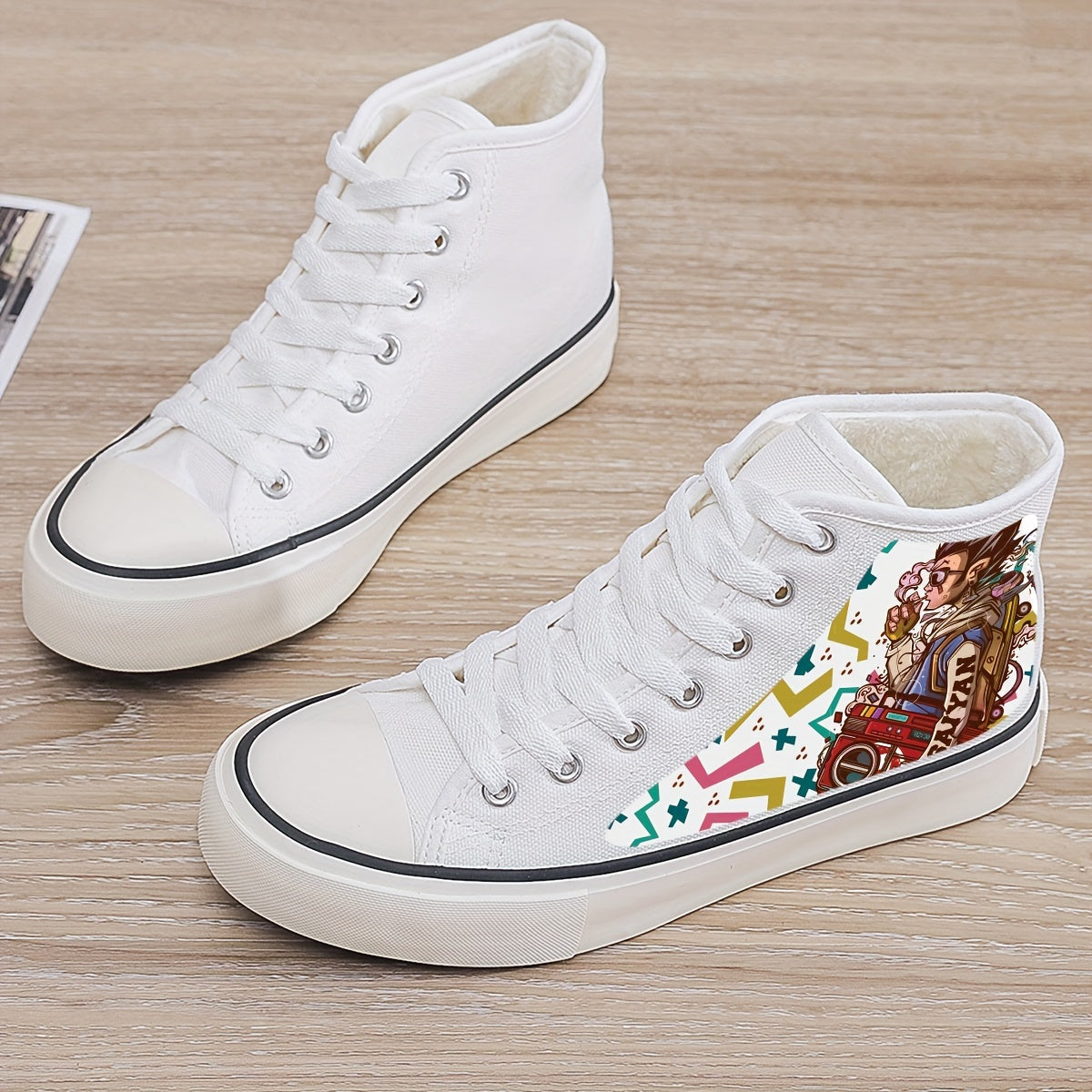 Girl's Cartoon High Top Skate Shoes Cute Non Slip Sneakers