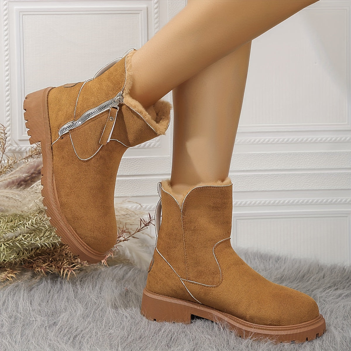 Women's Thermal Short Boots Winter Platform Plush Snow Boots