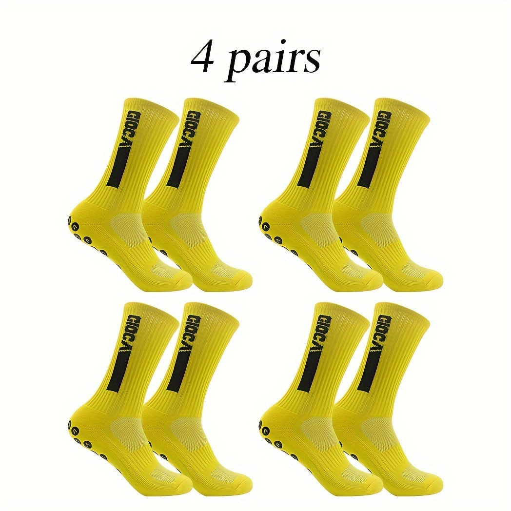 Anti Slip Football Socks With Grip Pads Breathable Sweat-absorbing