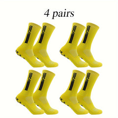 Anti Slip Football Socks With Grip Pads Breathable Sweat-absorbing