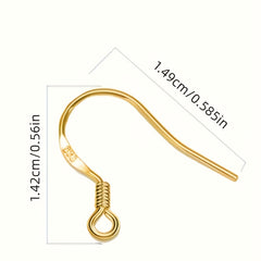 50pcs Stainless Steel Ear Hook Earring Findings Clasps DIY Supplies Accessories