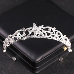Bridal Princess Rhinestone Starfish Tiara Wedding Crown Headband
