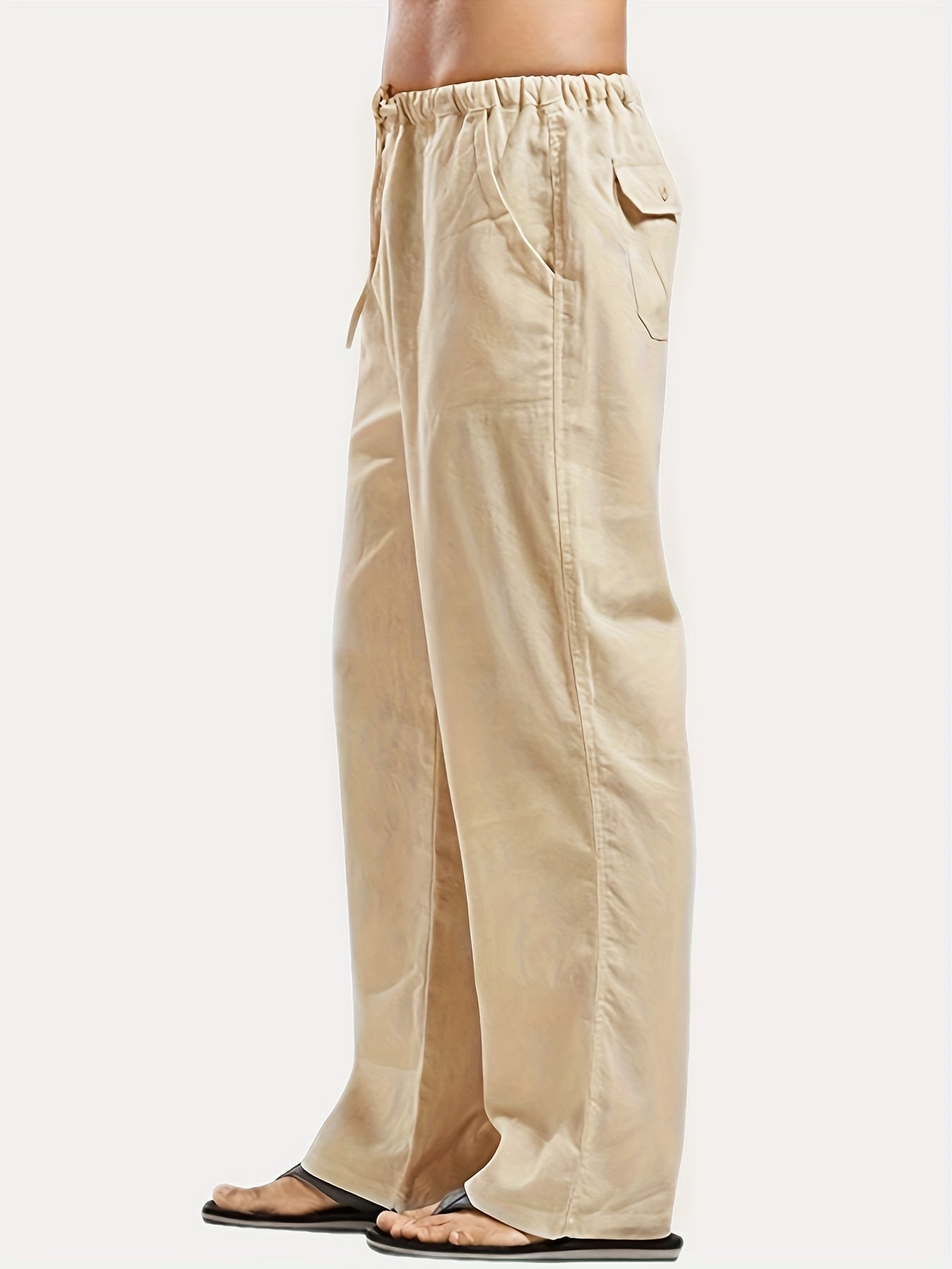 Men's Breathable Cotton Joggers Classic Drawstring Pants
