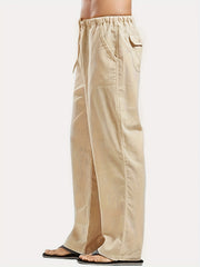 Men's Breathable Cotton Joggers Classic Drawstring Pants