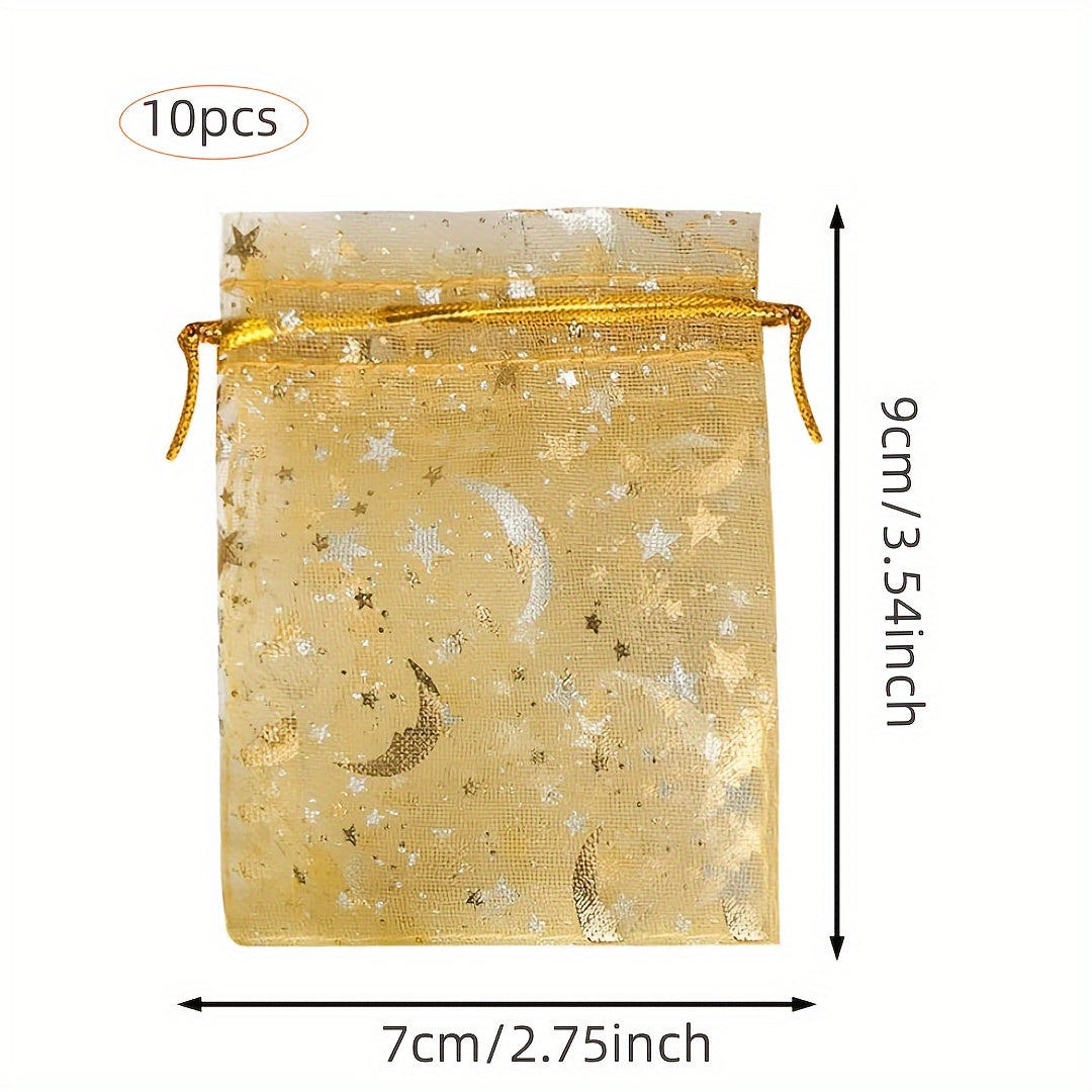 20pcs Organza Bags in Golden Pink and Royal for Wedding Parties
