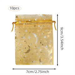 20pcs Organza Bags in Golden Pink and Royal for Wedding Parties