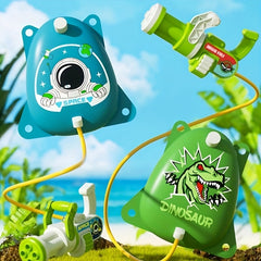 Gibbs TPU Backpack Water Gun Summer Space & Dinosaur Theme Vibrant Mixed Colors