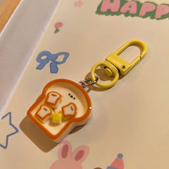4pcs Breakfast Keychain Pendant Creative Decoration For Car Keys