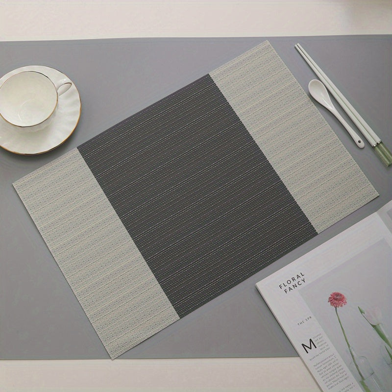 Set of 6 Teslin Placemats Washable Reusable Anti-fouling Table Mats