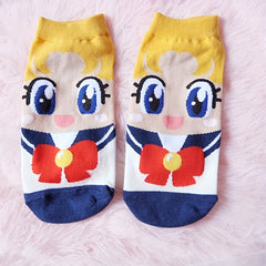 6 Pairs Cartoon Socks & Funny Crew Short Stockings Women's Hosiery