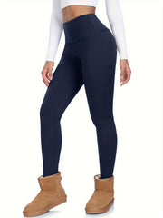High Waist Solid Stretchy Yoga Pants for Women