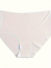 3pcs Seamless Solid Briefs Stretchy Intimates Panties