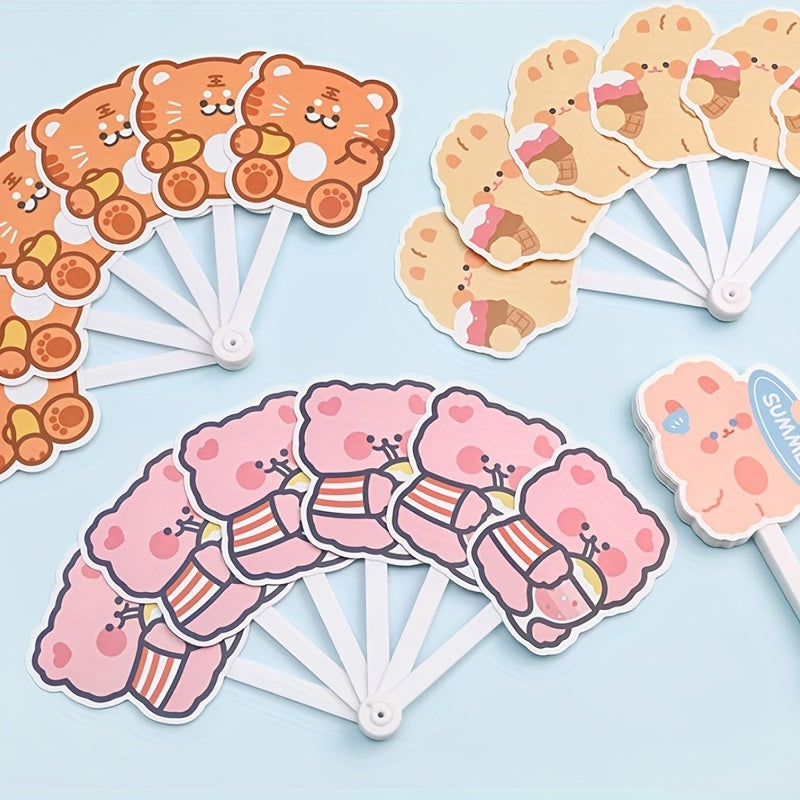 Summer Cartoon 6 Fold Fan for Students