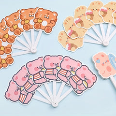 Summer Cartoon 6 Fold Fan for Students