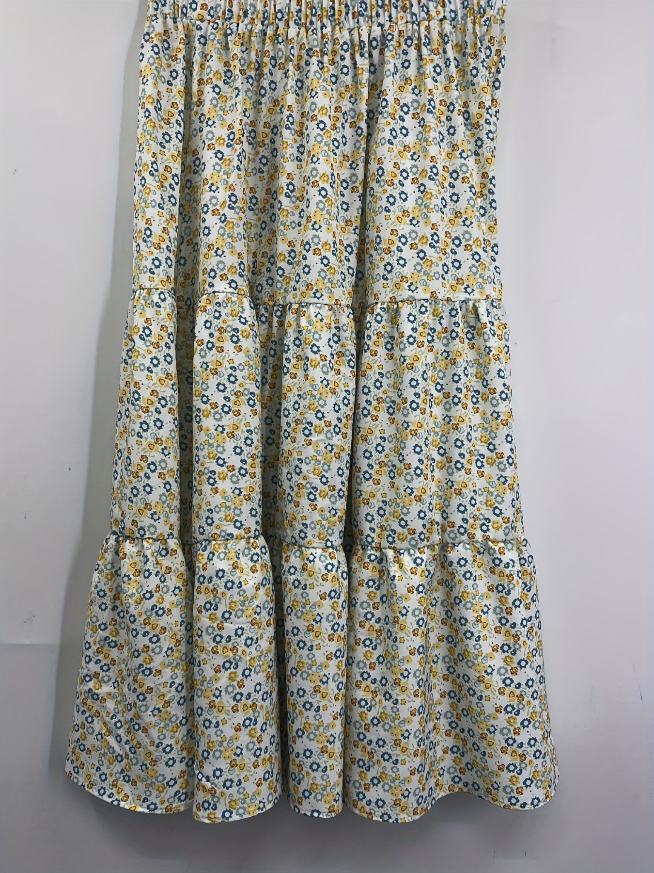 Boho Ditsy Floral Print High Rise Skirt