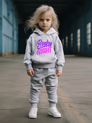 OERYUI 2pc Activewear Set SCARY NIGHT Print Hoodies Pants Set