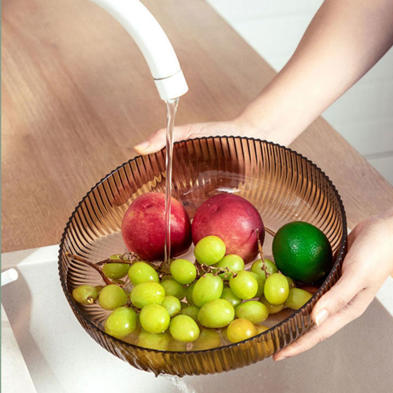 Large Fruit Bowl for Kitchen Counter Centerpiece Brown Grey Green