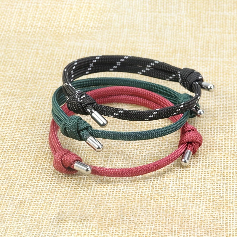 Adjustable Sports Bracelet with Rope Braiding