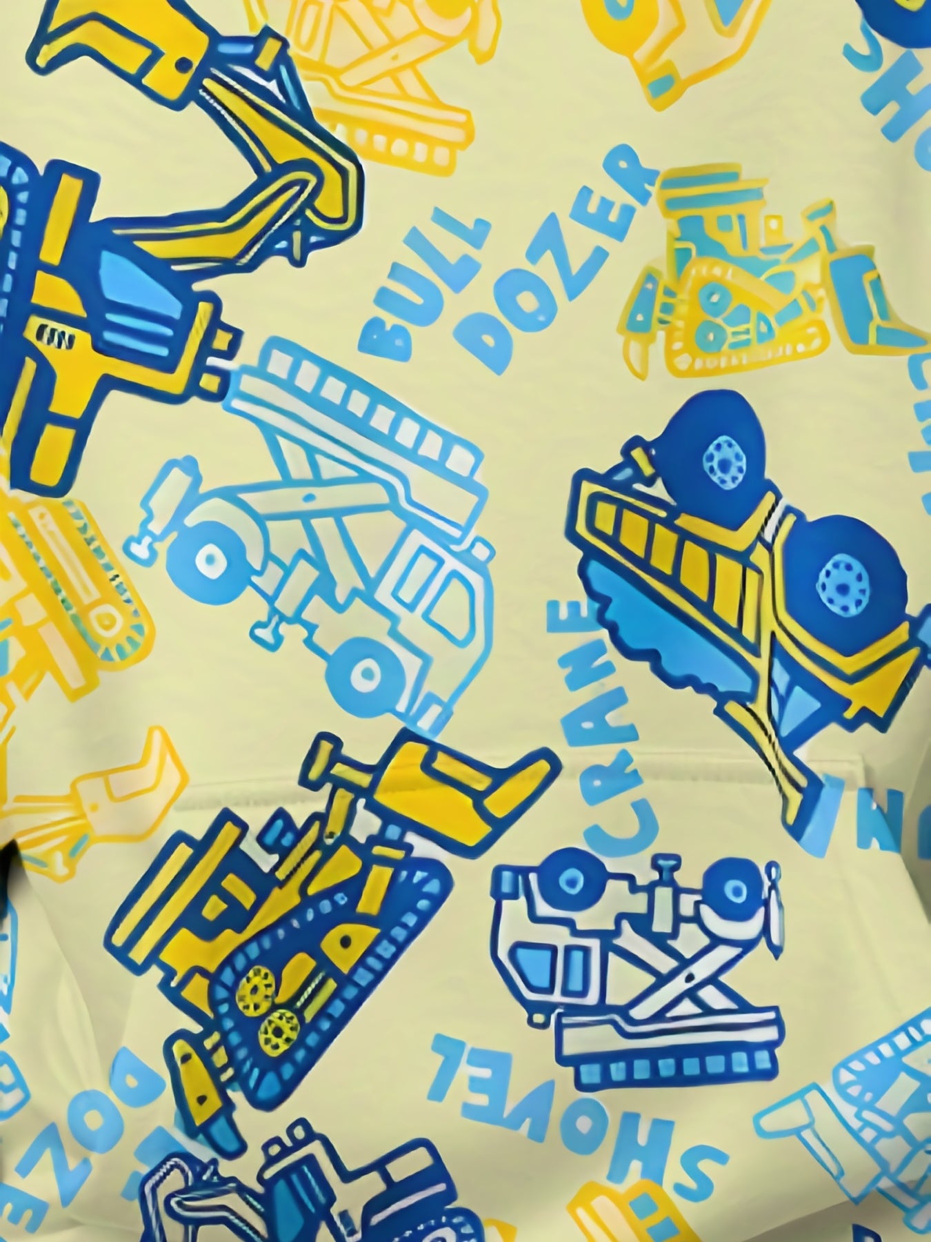 Cartoon Construction Cars Boys Hooded Sweatshirt