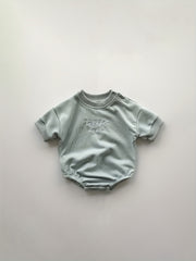 Baby Boys LITTLE LOVE Embroidery Onesie Short Sleeve Romper