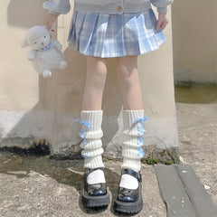 Strappy Rib Knit Leg Warmers Knee High Socks