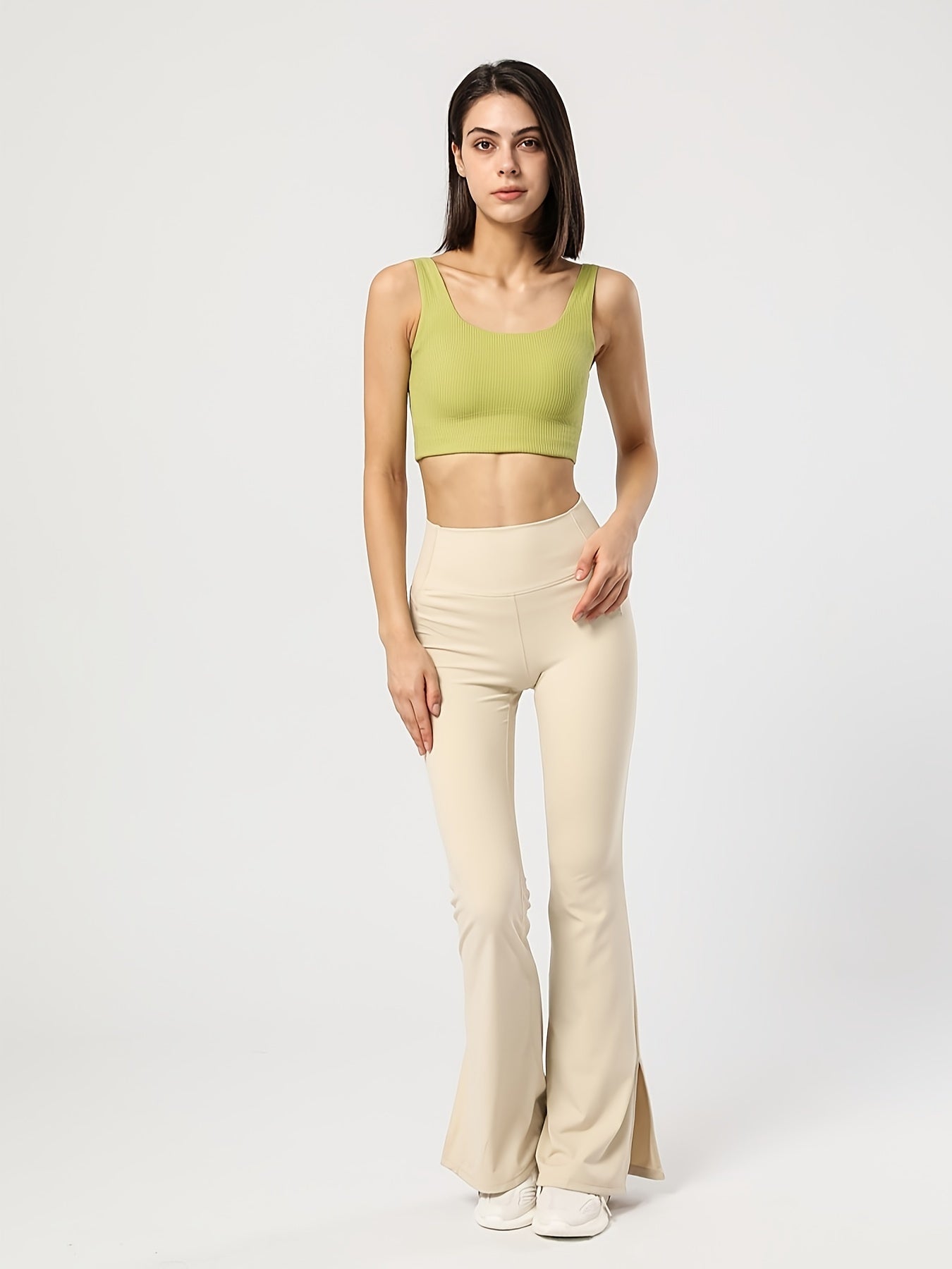 Ribbed Sports Bra for Women - Comfy & Breathable Tank Bra