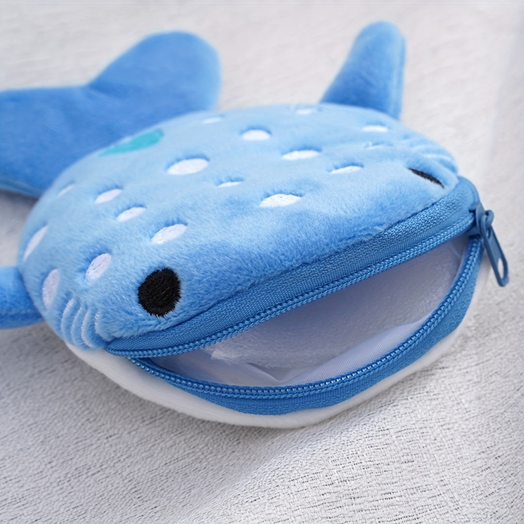 Plush Cartoon Shark Coin Wallet for Kids