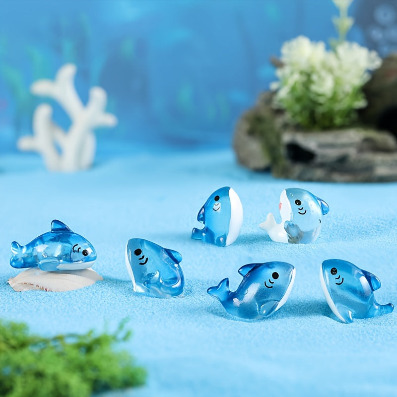 10pcs Mixed Luminous Shark Ornaments Aquarium Fish Tank Glow