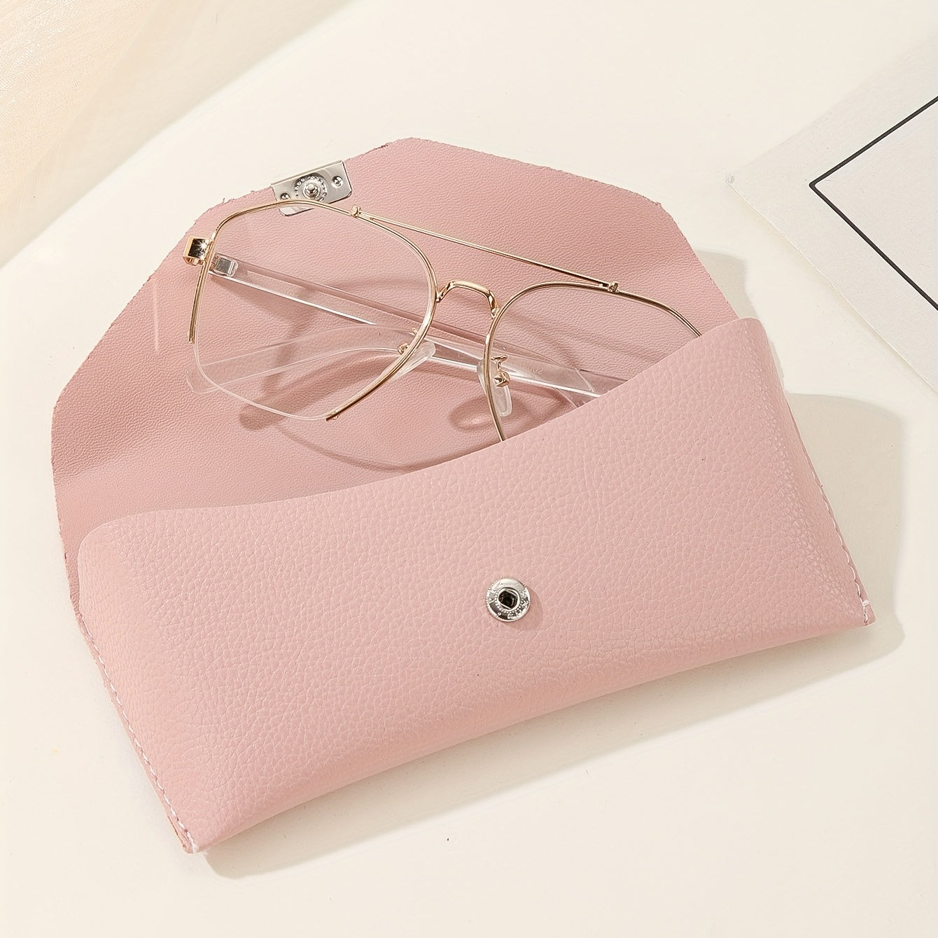 Solid Glasses Bag PU Leather Sunglasses Storage Pouch Case