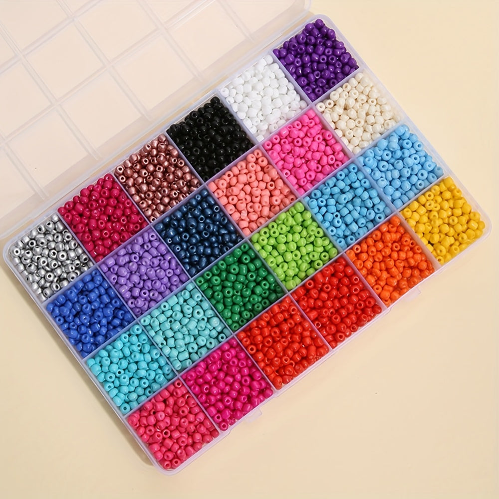 20000Pcs 2 3 4mm 24 Multicolor Glass Seed Beads DIY Jewelry Making Craft Set