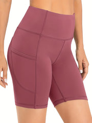 Women's High Rise Wide Band Waist Biker Shorts