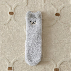 Women's Cartoon Fuzzy Socks Cozy Slipper Warm Coral Fleece Stocking