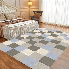 Checkered Non Slip Carpet Large Machine Washable for Daily Use