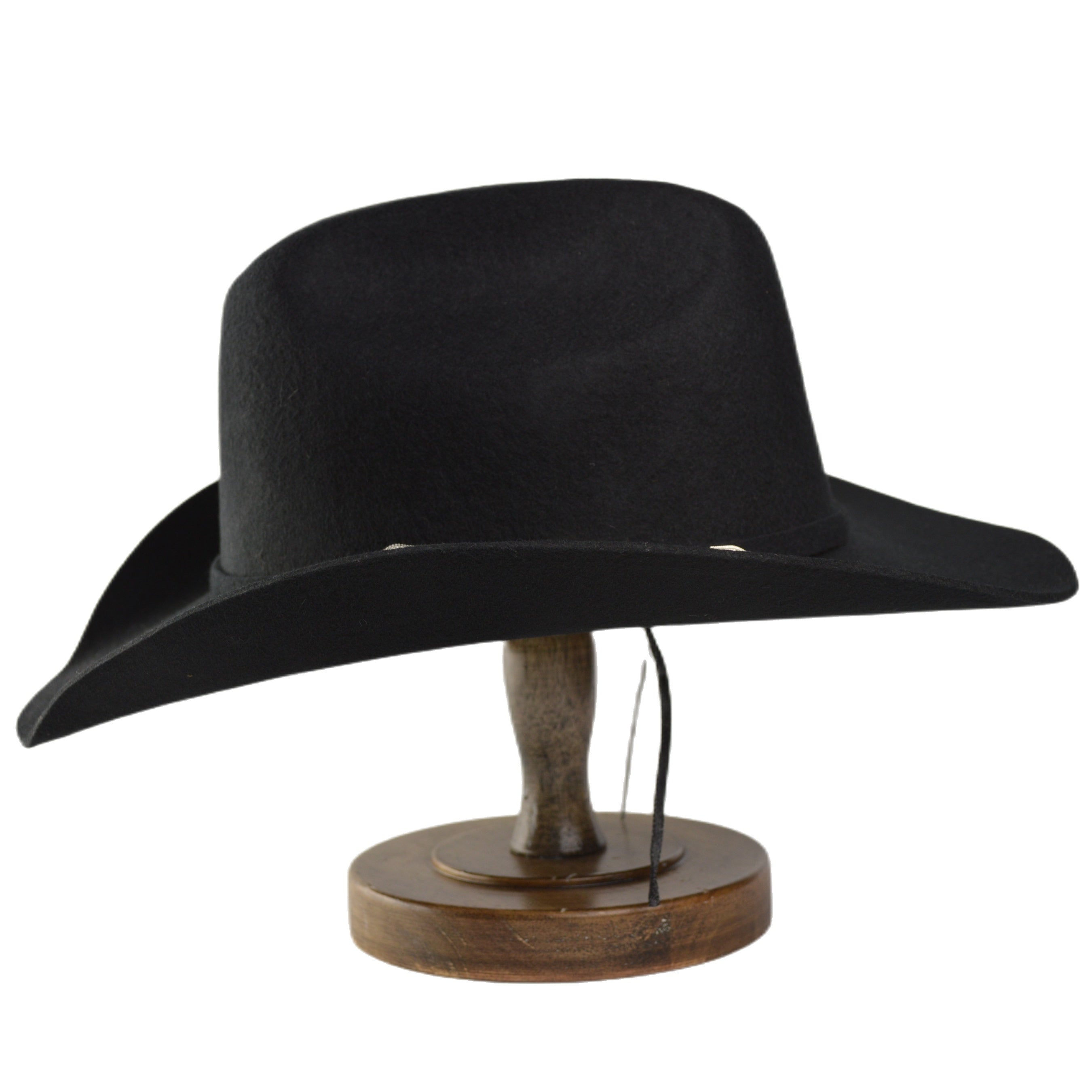 Men's Tweed Cowboy Hat Metal Buckle Wool Retro Knight Hat