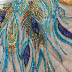 Phoenix Tail Sequin Embroidery Cloth Patch DIY