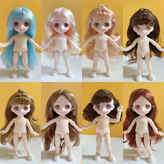 16cm Girl Doll 1/8 BJD Doll with Movable Joints Nude Body And Realistic Eyes