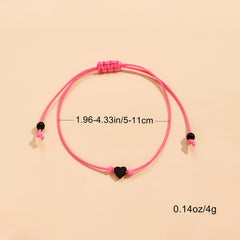 3 Pcs Rope Bracelet Heart Shape Adjustable Friendship Bangles