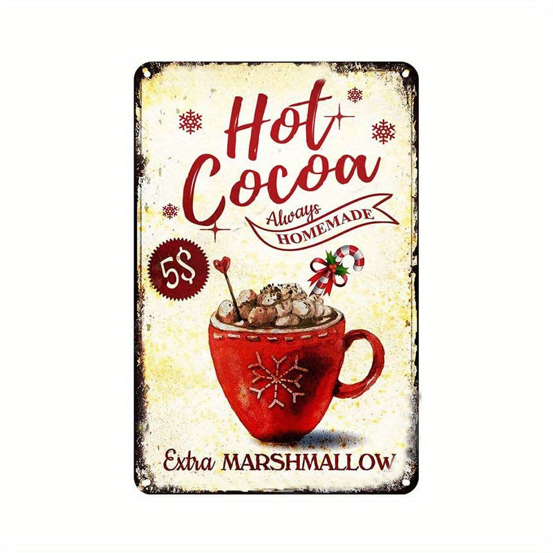 Vintage Metal Sign Coffee&Cocoa Hot Cocoa Metal Sign For Bars Restaurants