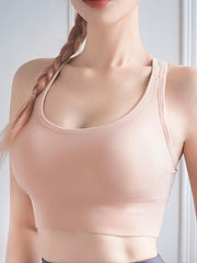 Sleeveless Yoga Fitness Sports Bra Solid Chest Padded Tank Top
