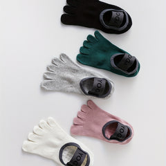 5 Pairs Mix Yoga Socks Anti-Skid Grips Five Toe Split Socks