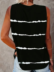 Striped Tank Top Sleeveless Casual Top For Spring & Summer
