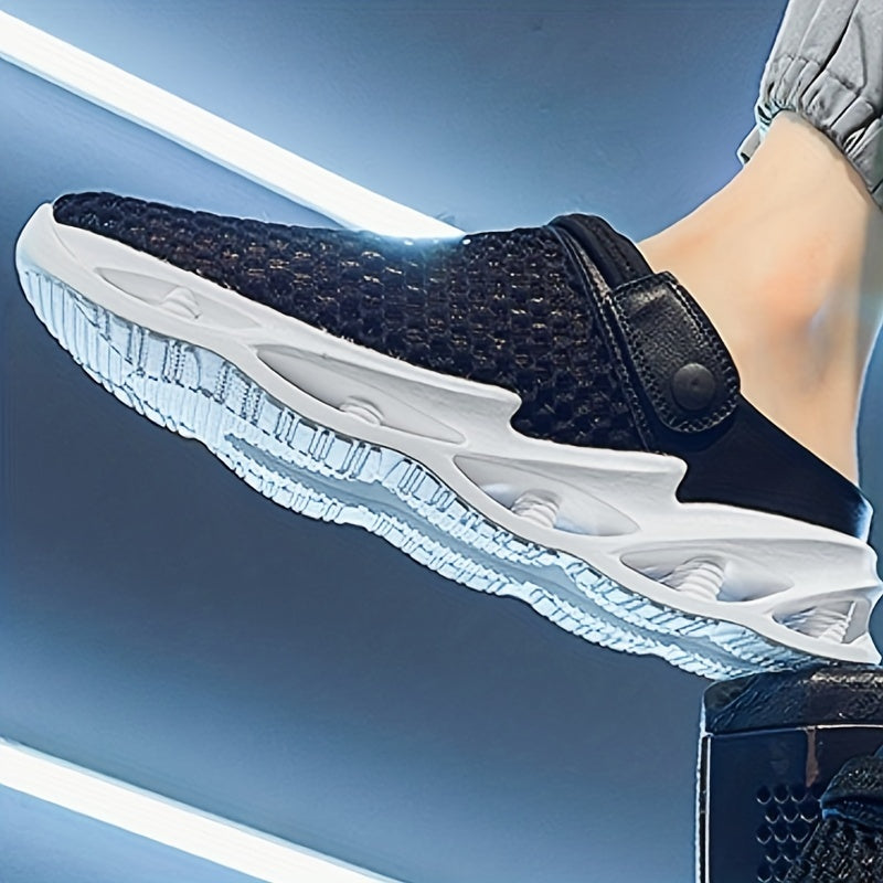 Men's Mesh Blade Clogs Slip on Closed Toe Sandals Soft Sole Walking Shoes