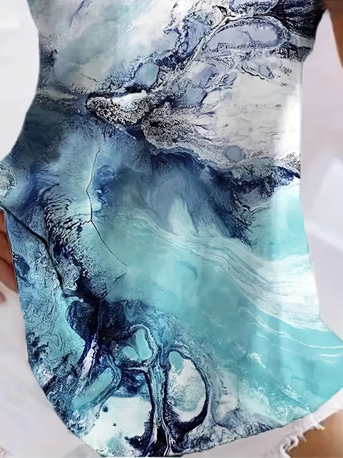 Graphic Print V Neck Top Summer Sleeveless Casual Top