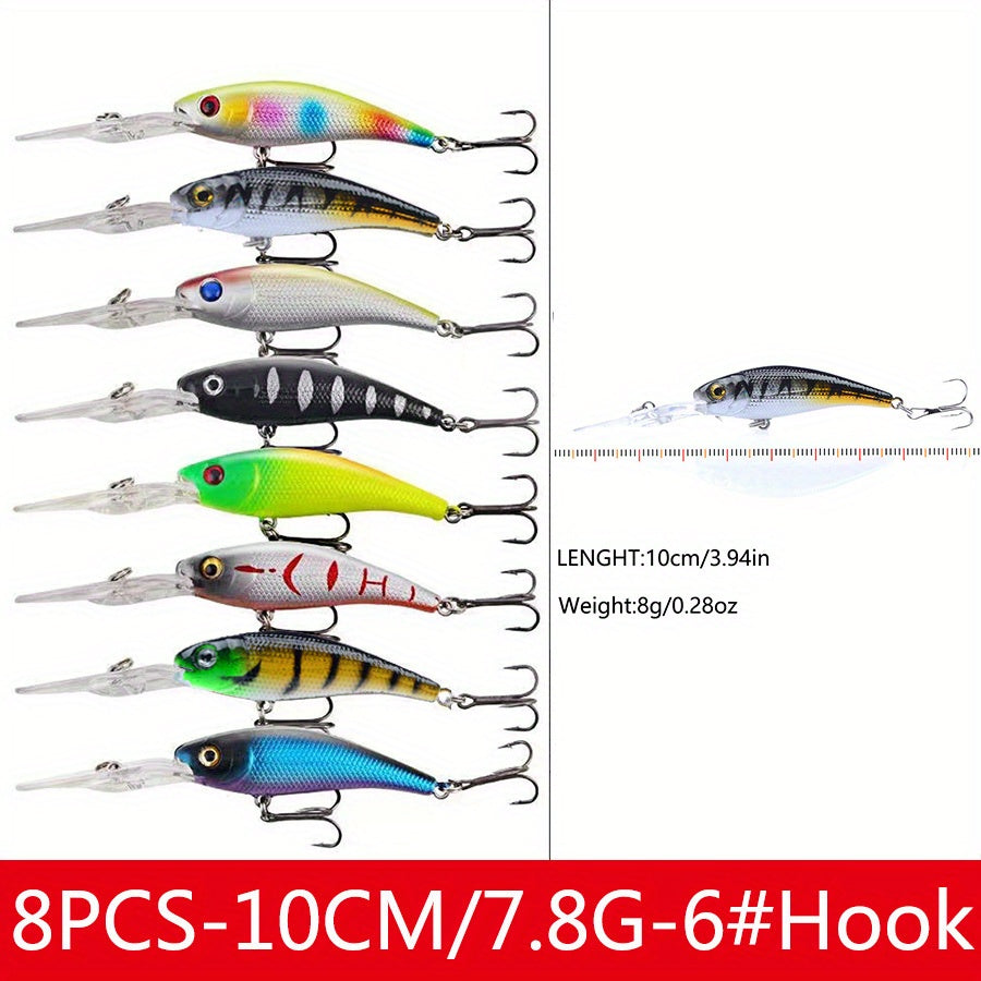 15pcs Crankbaits Fishing Lures Set for Pike Bass Trout Trolling Casting