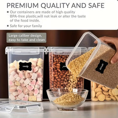 6pcs BPA Airtight Food Storage Containers Set Kitchen Canisters Spaghetti Sugar