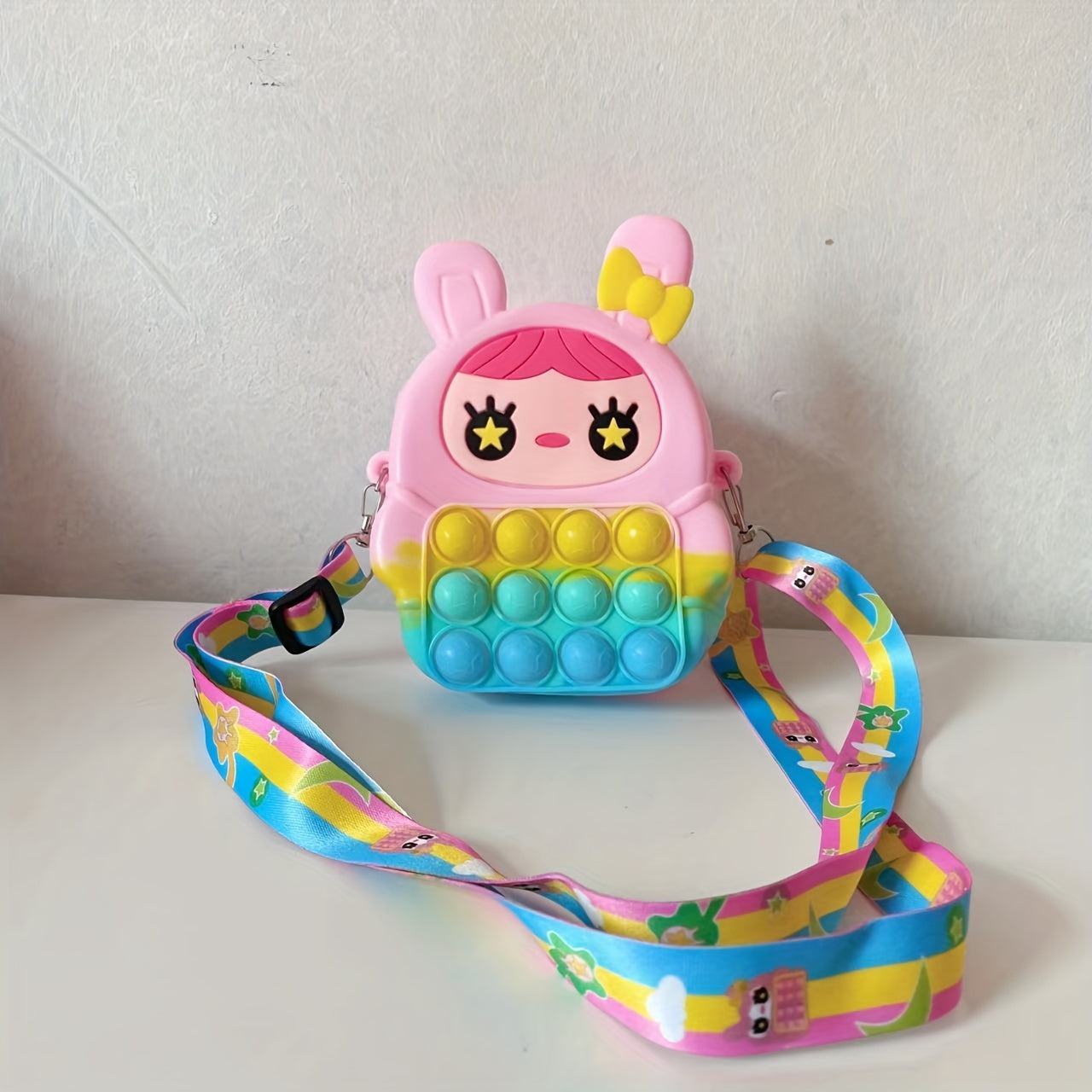 Cartoon Silicone Rabbit Ear Bow Messenger Bag