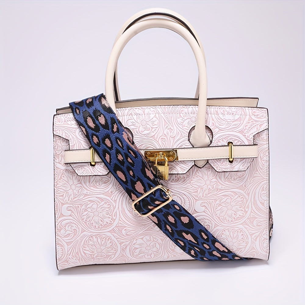 Leopard Crossbody HandBag Strap Nylon Wide Adjustable Long Snap Hook Clip Women