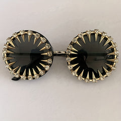 Round Rivet Decor Sunglasses Metal Hinge Glasses