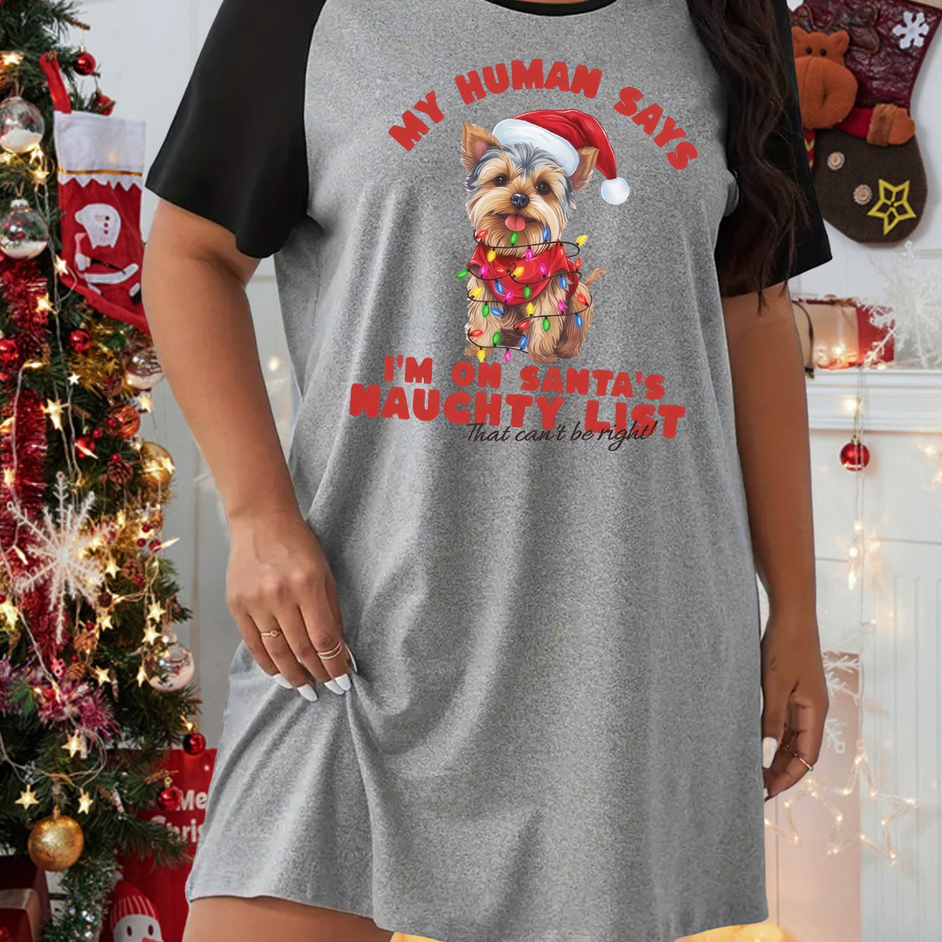 Christmas Nightdress Women's Tee Sleep Dress