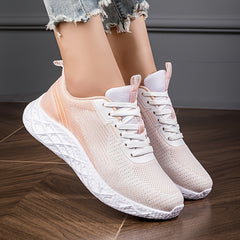 Women's Lace Up Running Shoes Breathable Anti-Slip Sports Sneakers